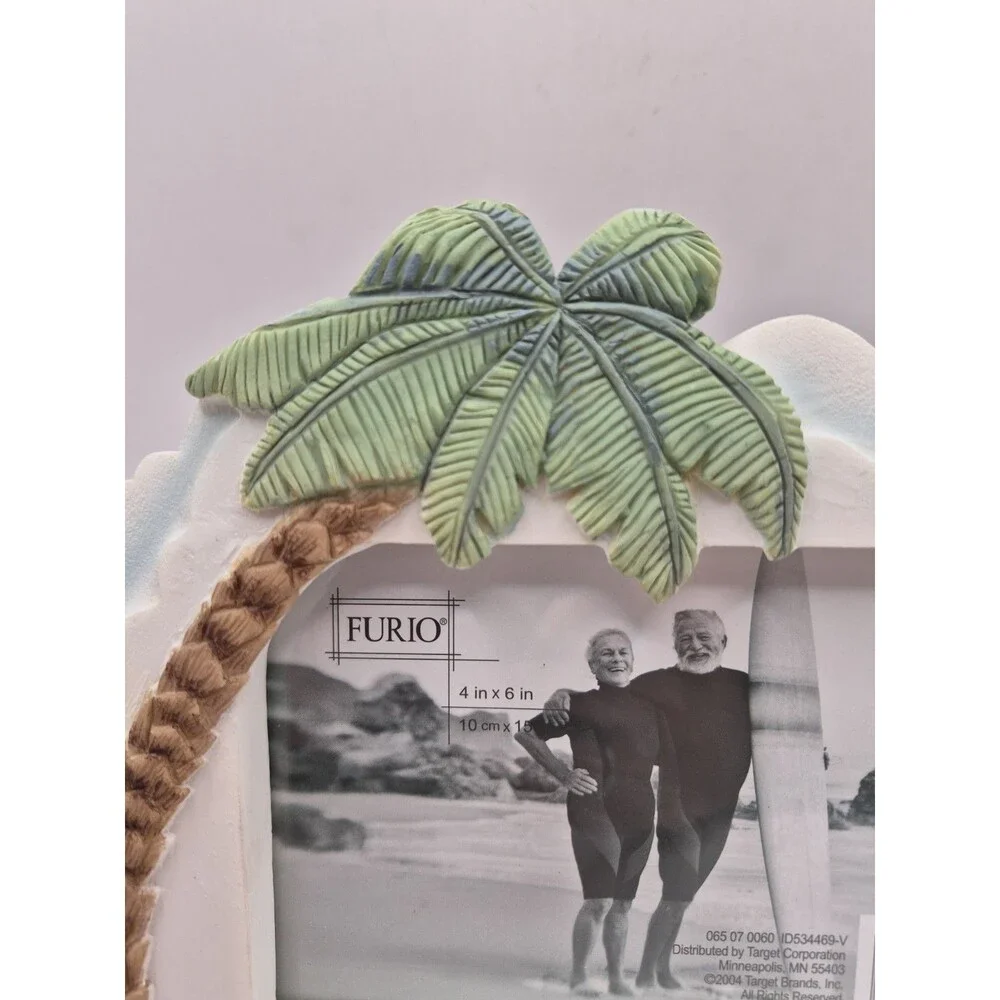 Furio Palm Tree Tropical Beach Clouds Oasis Vacation Picture Frame 4x6 Photo